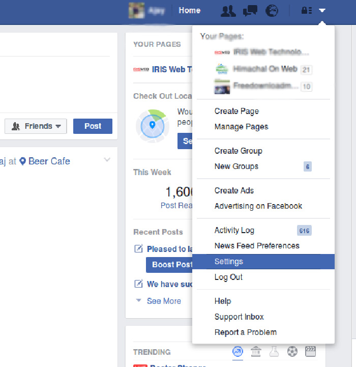 facbook-Setting